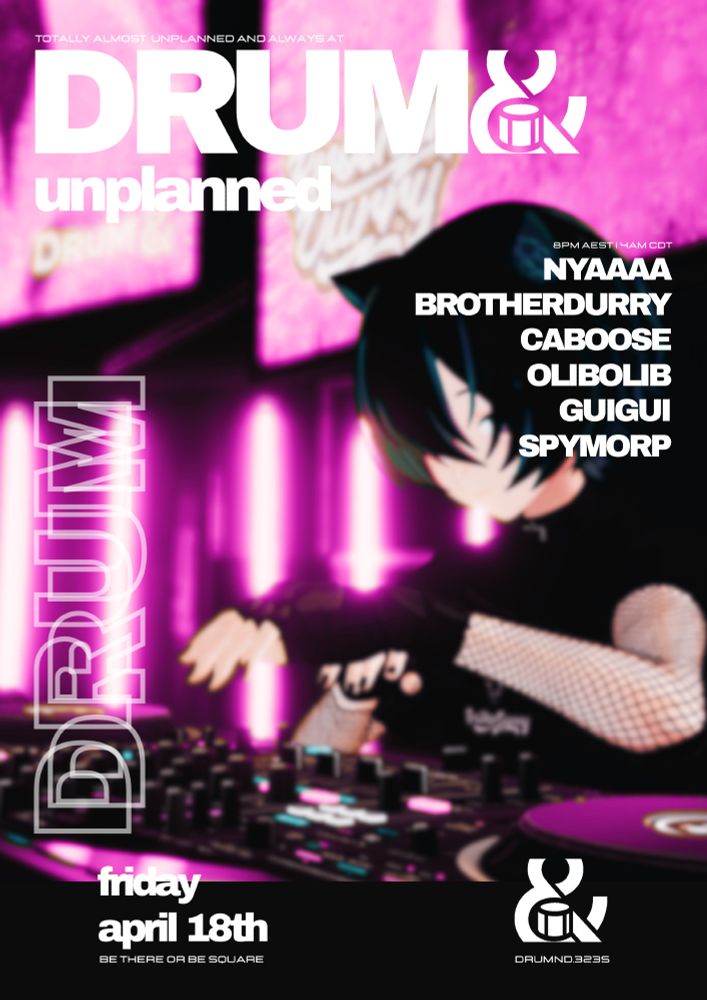 A lineup for a VR DJ event with the famous Fembrodu featured on the decks.