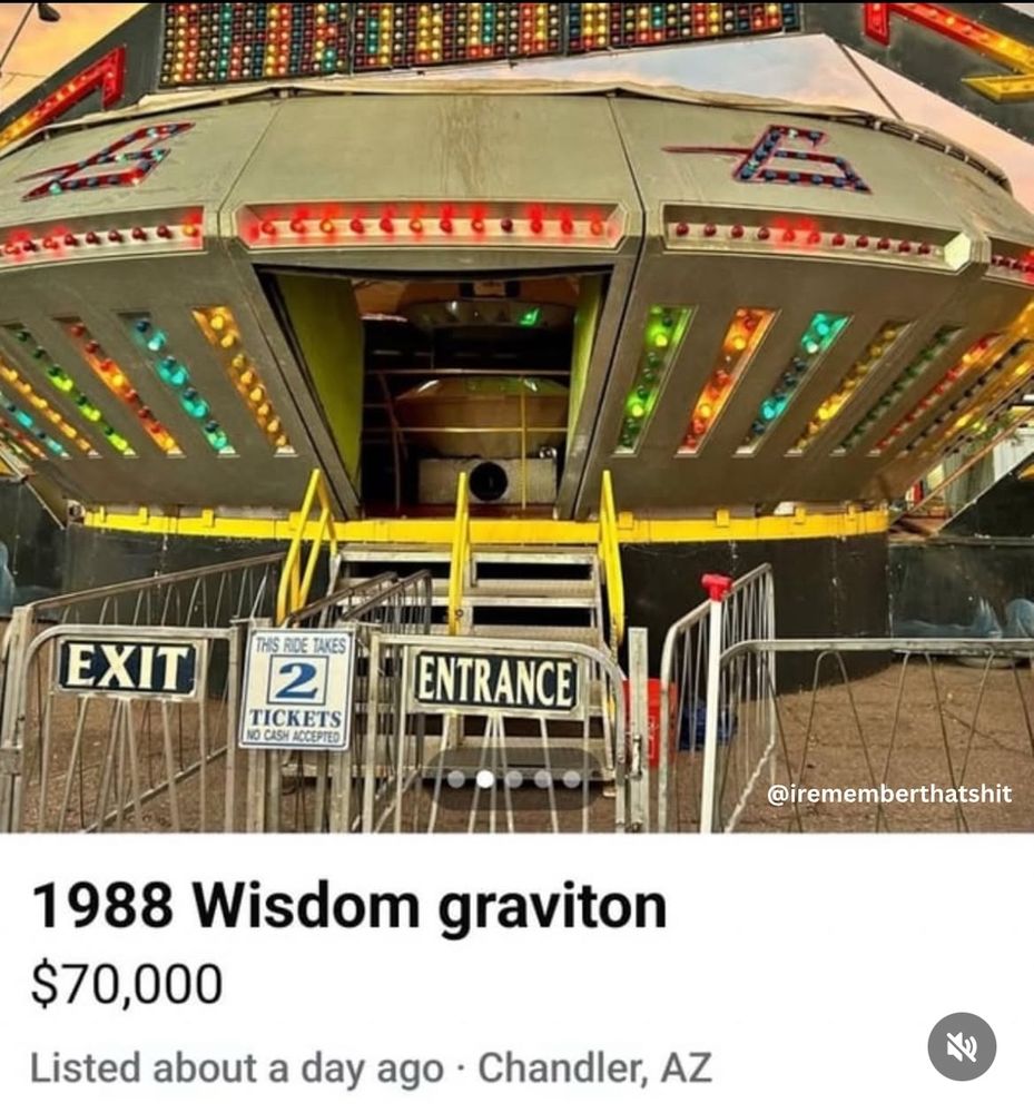 A screenshot of an ad for  1988 Wisdom Gravitron for $70,000