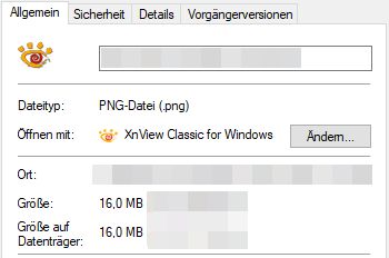 Screenshot aus dem Explorer mit Angabe der Dateigröße