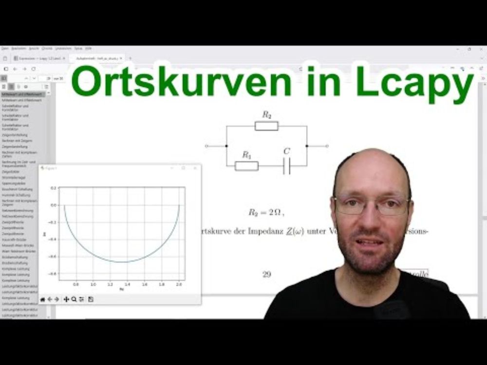Lcapy-Tutorial zum Plotten der Impedanzortskurve einer ohmisch-kapazitiven Schaltung als Fkt. von ω