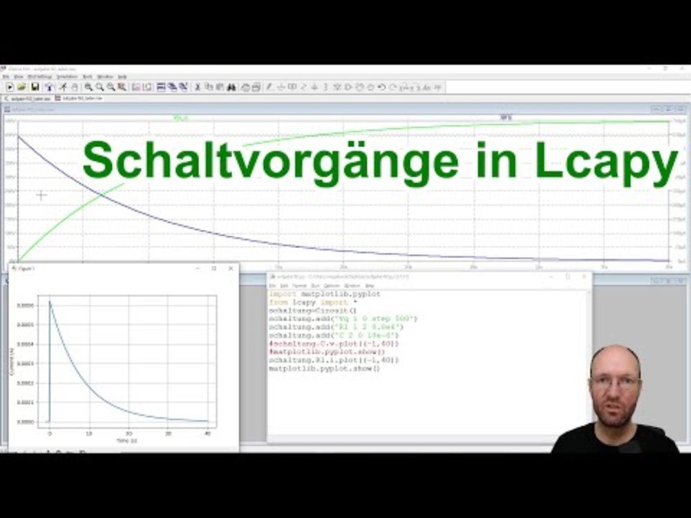 Lcapy-Tutorial zur Berechnung eines Schaltvorgangs o. Ausgleichsvorgangs (symbolisch und mit Zahlen)