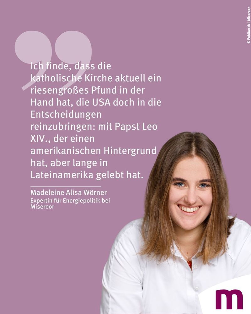 🔥 Die Welt steckt mitten in der Klimakrise – und die katholische Kirche? Soll moralische Autorität sein, fordert unsere Expertin Madeleine Alisa Wörner von Misereor bei den UN-Klimavorverhandlungen in Bonn.
Sie warnt: "Die Emissionen sind auf einem Höchststand – jetzt zählt jedes Zehntelgrad."

Was die Kirche tun kann. Was Brasilien falsch macht. Und warum die COP30 mehr Mut braucht.

#Klimagerechtigkeit #SB62 #LaudatoSi #COP30 #Klimakrise

📖 Lesenswertes Interview via #vaticannews:
🗣 https://www.vaticannews.va/de/kirche/news/2025-06/misereor-vertreterin-kirche-muss-bei-klimaschutz-moralisch.html