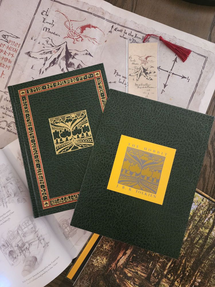 The Hobbit collector's edition by J.R.R. Tolkien on top of Thorin's map