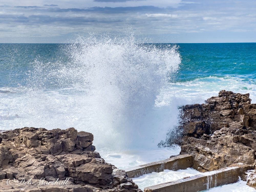A wave growing in a rotational pattern, Portugal.
