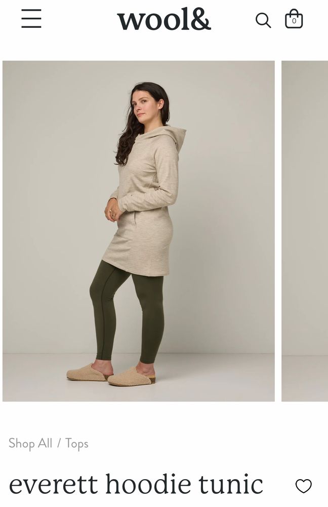 A beige hoodie dress. But they call it the Everett hoodie tunic.