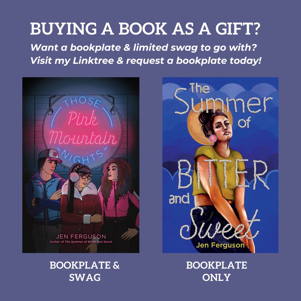 A graphic with two book covers. Text reads: Buying a book as a gift?