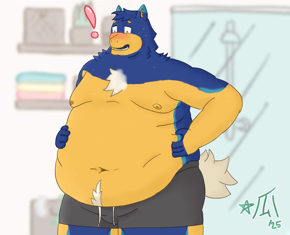 phloy is in the bathroom, and he is noticing how big he's gotten :P