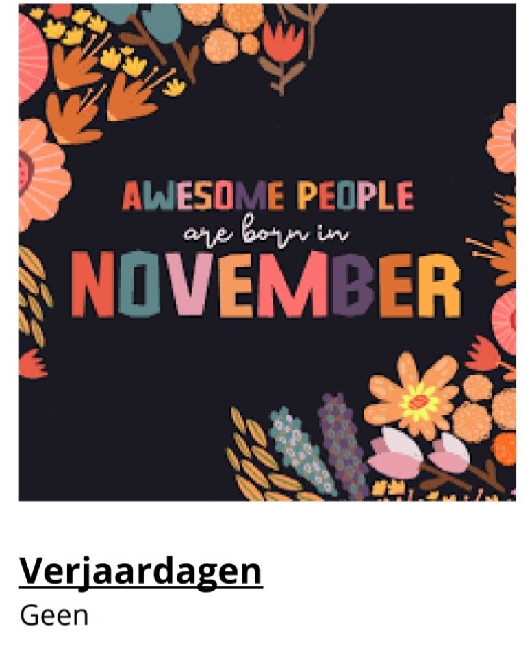 "Awesome people are born in November"

Verjaardagen
Geen
