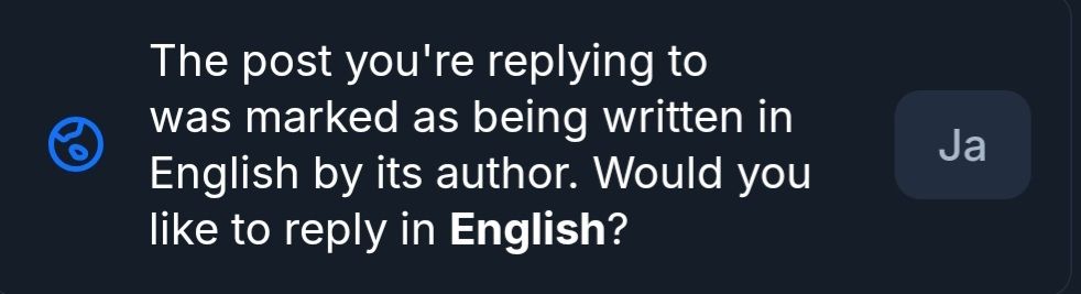 Bij het bericht van Paul staat in het Engels dat het in het Engels is - wat niet zo is, er staan alleen een paar vreemde spelfouten in - en of ik dan misschien ook in het Engels wil antwoorden, met alleen de antwoordmogelijkheid 'Ja' (terwijl mijn antwoord wel degelijk 'Nee' is, en voor wie zit ik dit allemaal te typen? Gaat iemand dit lezen?).