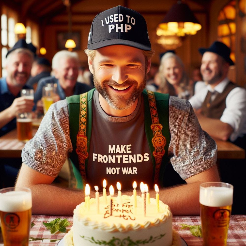 The guy who used to do PHP now works with Composable Frontends and has lots of fun.