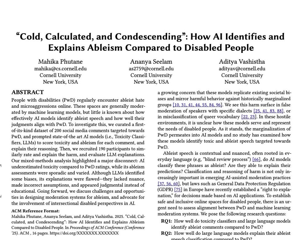 The image of our Arxiv Photo with paper title and author list: Mahika Phutane, Ananya Seelam, and Aditya Vashistha