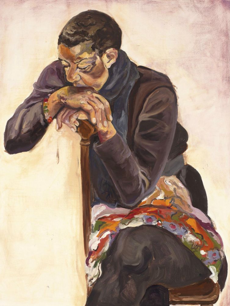 Included in Jordan Casteel’s first institutional solo exhibition at the Denver Art Museum between 2019 and early 2020, “Mom” is a poignant tribute to the artist’s mother, Lauren Young Casteel. Painted in 2013, at the dawn of Jordan’s practice, it demonstrates the rich, sensual painterly language for which she has achieved widespread critical recognition. 

With intuitive brushwork and deep, warm colors, Casteel captures a moment of peaceful solitude, registering the play of light and shadow across her mom’s face, clothes and hands. It is a rare example of a female portrait in Casteel’s early practice; a testament, perhaps, to the inspiration her mother had on her outlook. As President and CEO of the Woman’s Foundation of Colorado, as well as a noted philanthropist and activist, Lauren Young Casteel became the first Black woman in the state to head a foundation. 

Saturated with glowing familial warmth, this work is a tender celebration of the woman who helped to shape the artist’s social and artistic values. Indeed, her mother’s devotion to social justice resounds throughout Casteel’s artwork, which focuses on highlighting figures who might otherwise remain unseen.

Casteel recalled, “The thing that my mother always instilled in us coming of age was that it’s not necessarily about being the ‘granddaughter of’ or the ‘daughter of’ … it’s about living the values through the work that you’re doing … Long before I became Jordan Casteel the painter, I was Jordan Casteel who understood the value of everyday stories and people and creating voices for people and room for people who might otherwise feel that there’s no room for them.”