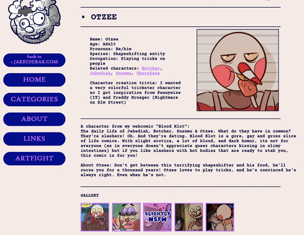 Screenshot of my website