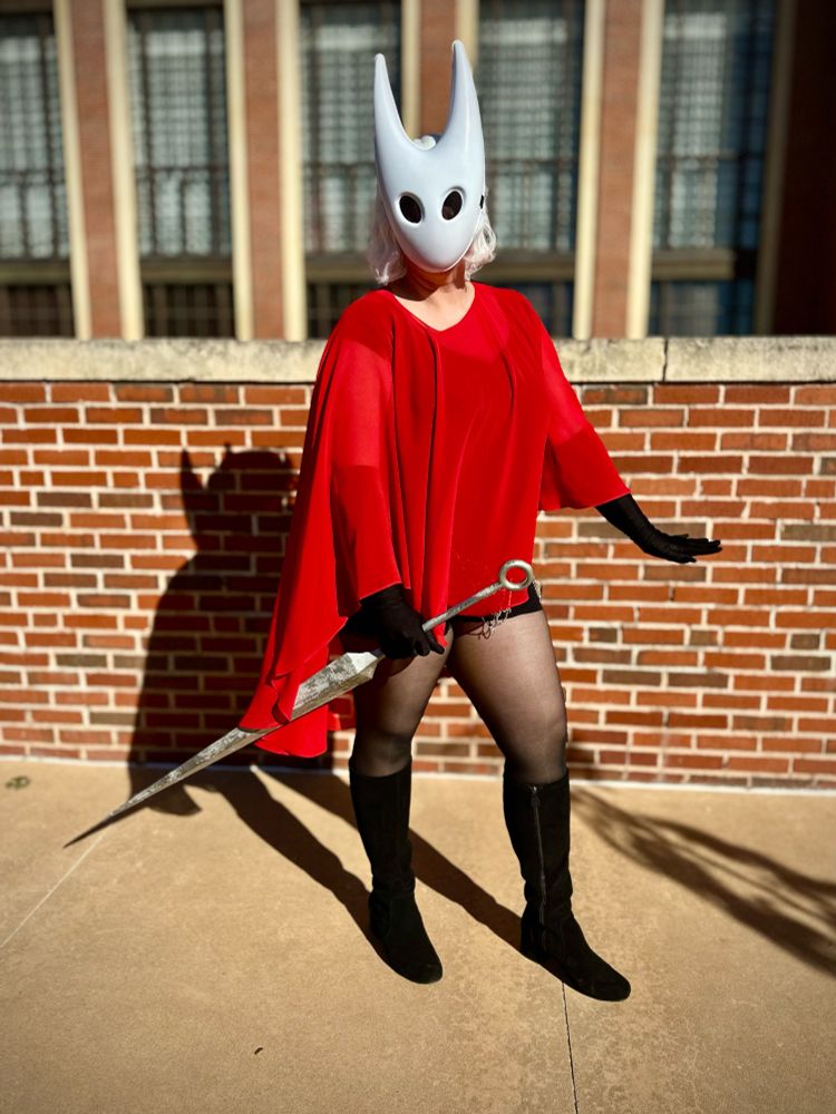 Homemade Hornet costume from a Silksong. 
