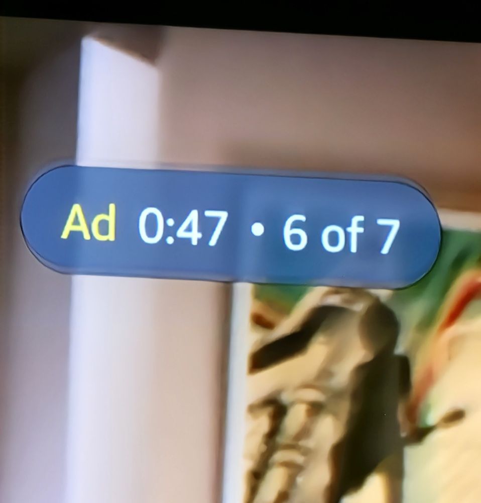 A little bubble saying that 6 out of 7 ads have been watched 
