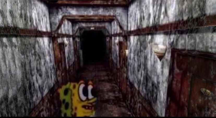 Spongebob in Silent Hill meme
