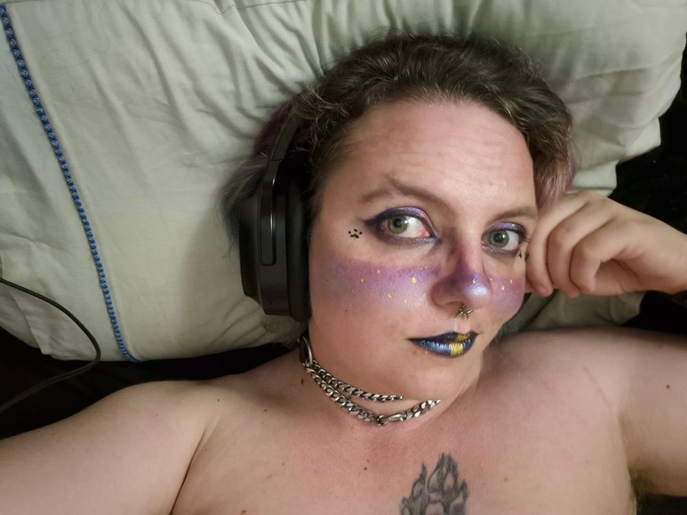 Damn this guy really needs to sort his hair out, it's almost all roots and faded pink, but the makeup is reminiscent of a galaxy across the nose and looks much better than the pride version, but the facial shape has barely changed and there's practically no facial hair growth, they just look the same as all the others 