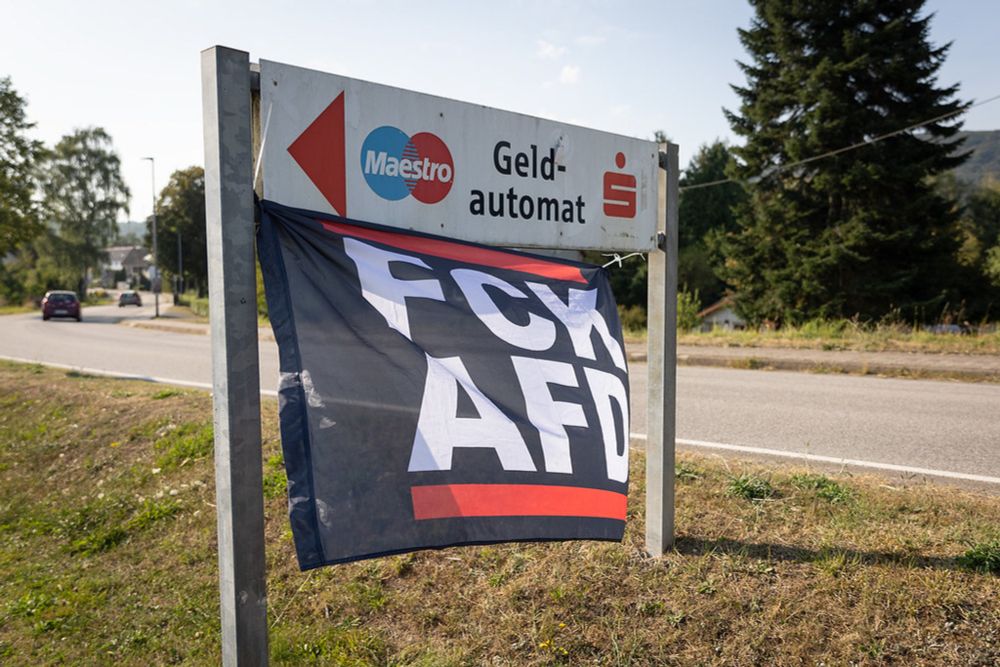 29.08.2024 – Protest gegen AfD-Veranstaltung in Pfeffelbach