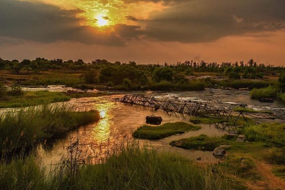 Images of river fish weir Cuiva River, Bié Province, Angola