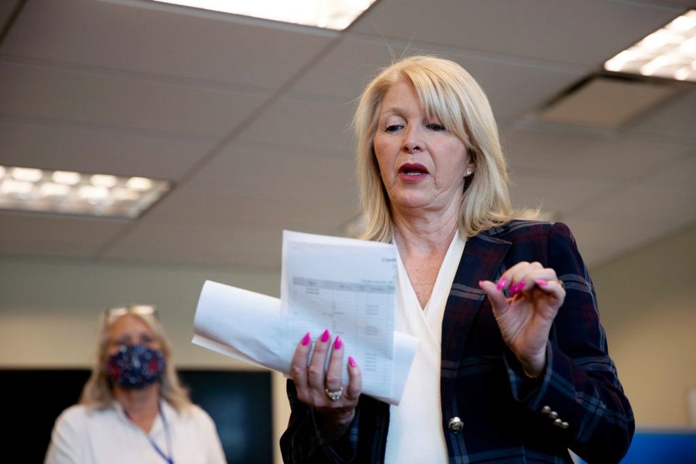 Tina Peters was sentenced to nine years behind bars for a data-breach scheme spawned from the rampant false claims about voting machine fraud in the 2020 presidential race.