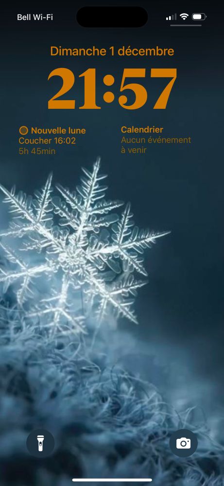Fond d’écran de téléphone avec la photo d’un flocon de neige 
