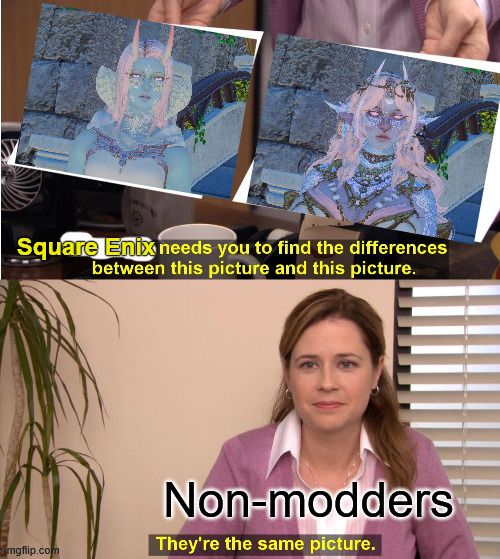 They're the same picture, meme