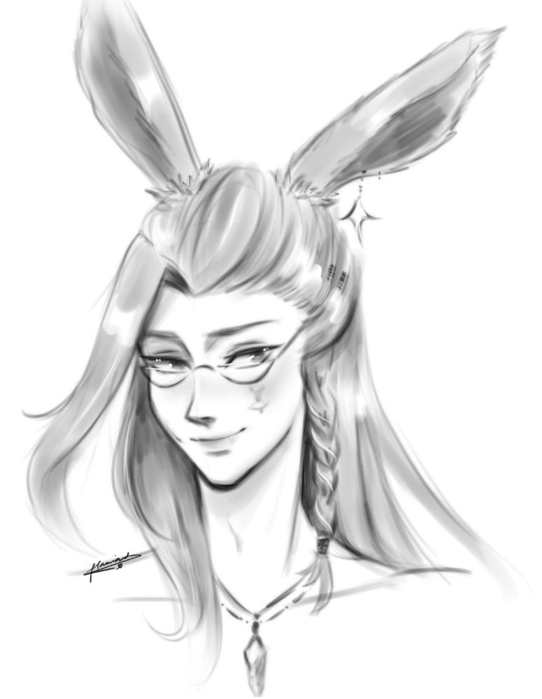 Sketch by @flairiart.bsky.social of Mewtak.