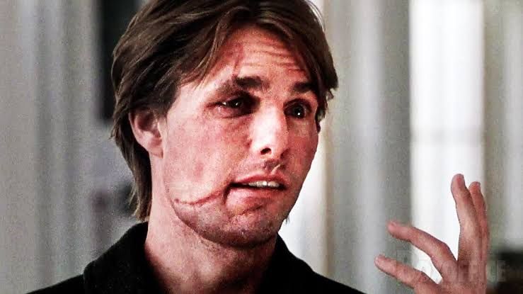David Aames, played by Tom Cruise, from Vanilla Sky (2001). In his scarred appearance. 