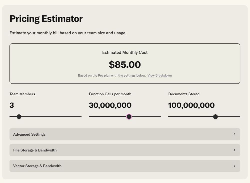 Convex Product updates just announced.
	• Free team size limit increased from 2 → 6
	• Set spending limits 
	• Production insights now free for all
	• New pricing calculator for cost transparency
More updates coming.