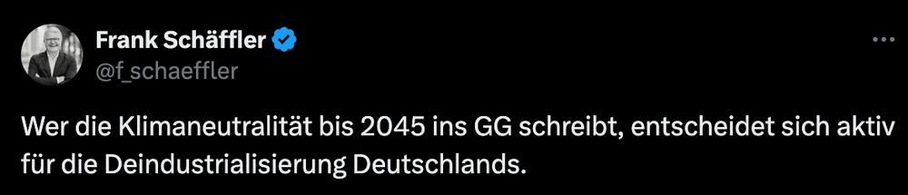 "Wer die Klimaneutralität bis 2045 ins GG schreibt, entscheidet sich aktiv für die Deindustrialisierung Deutschlands."