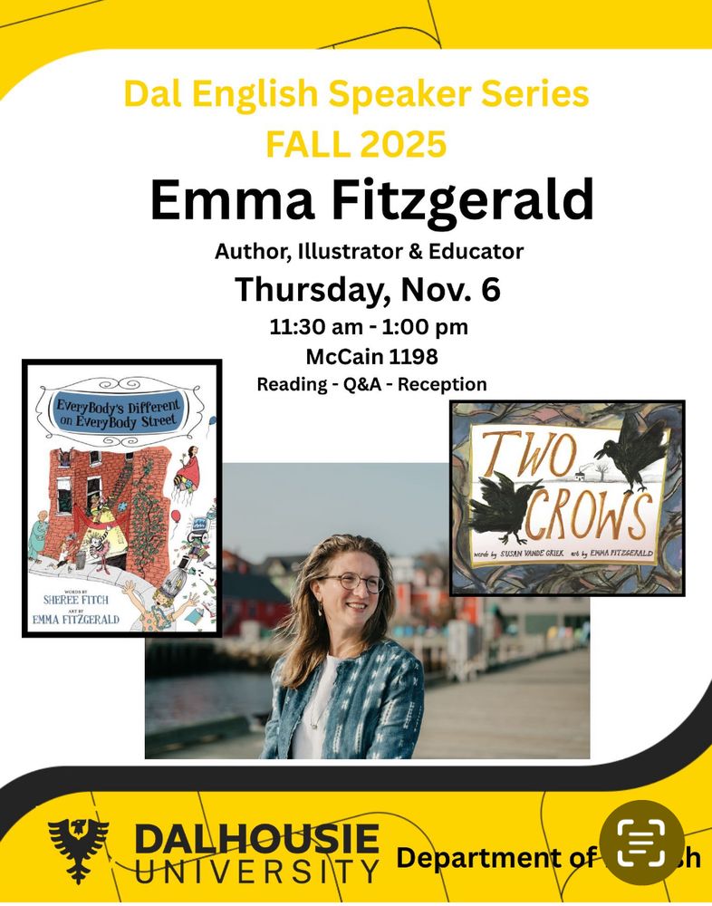 A poster with images of the two books and Emma Fitzgerald, repeating information given in the post.