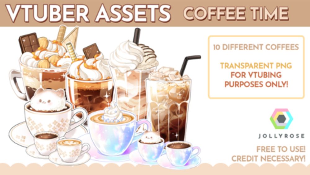 VTuber Assets - Coffee Time! - jollyrose's Ko-fi Shop