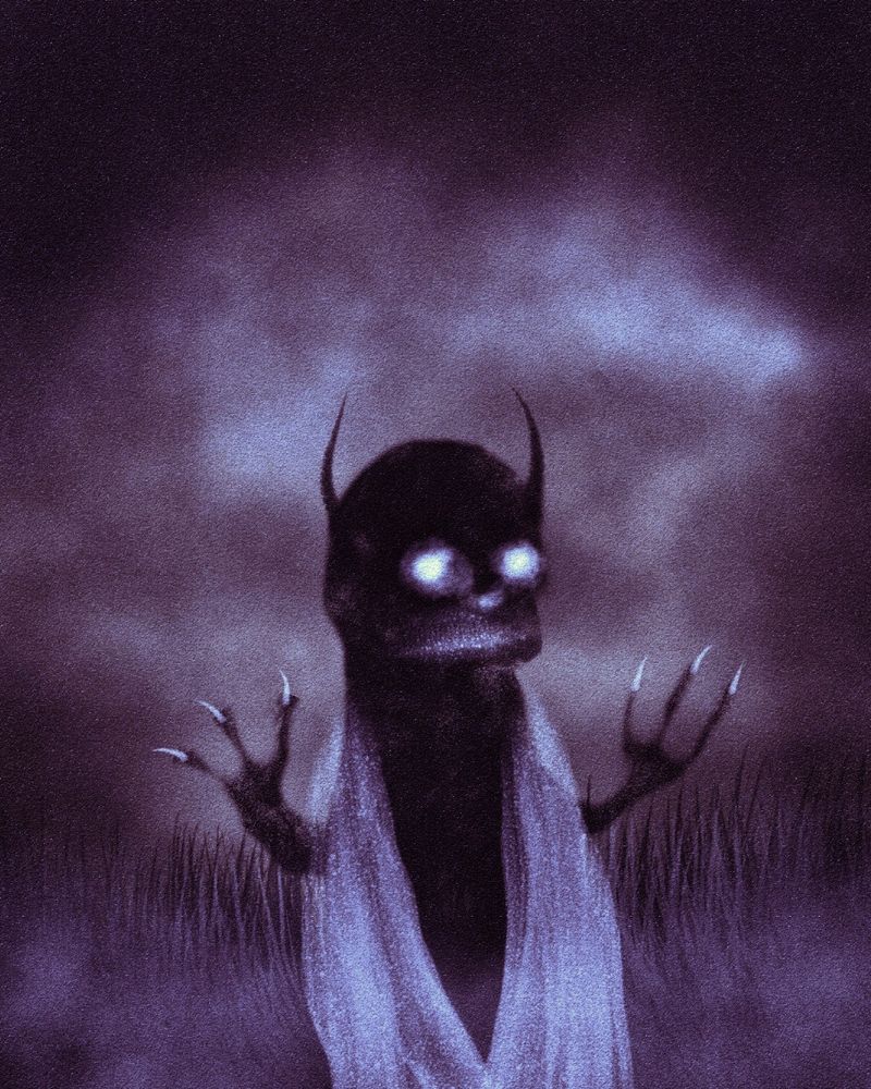 Just a little demon doing a ritual in a field