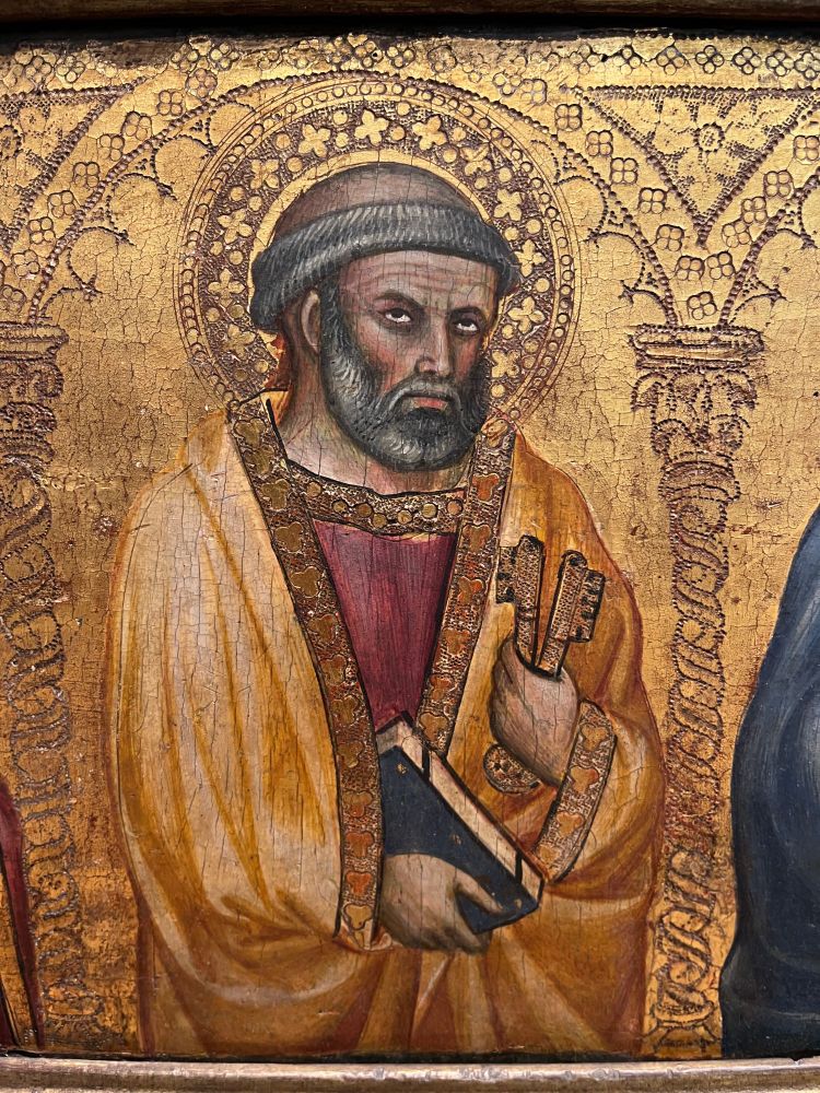 Another apostle — like St. Peter because he is holding keys — is OVER ALL THE BULLSHIT.