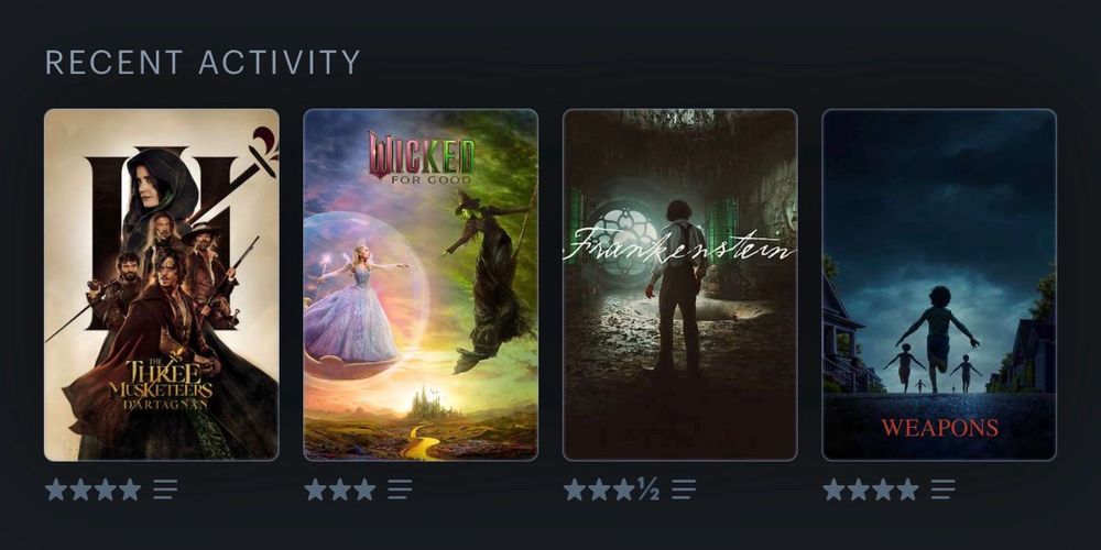 Last four movies on letterboxed