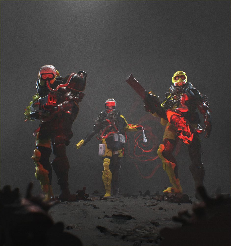 A group of heavily armed mercenaries.