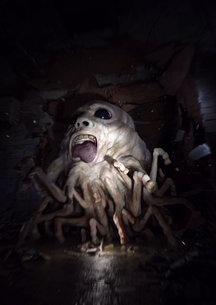 One of the apparitions included in the game. A huge head atop a cluster of horse legs crashes through a wall.