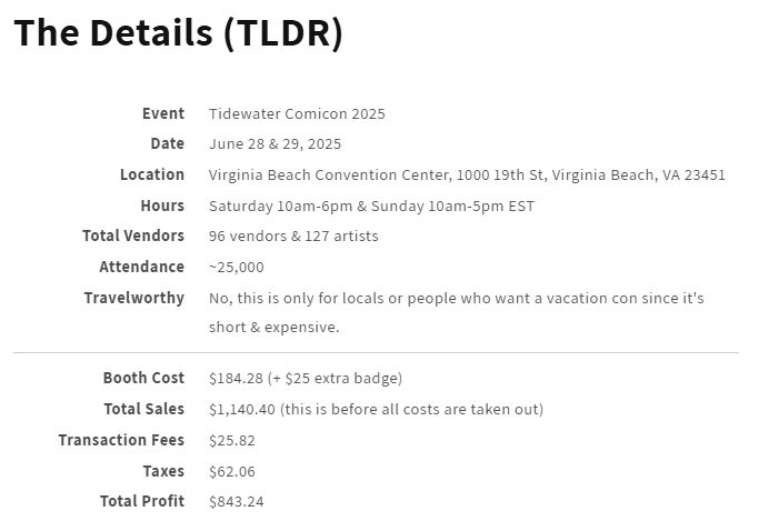 Picture of how much money I made at Tidewater