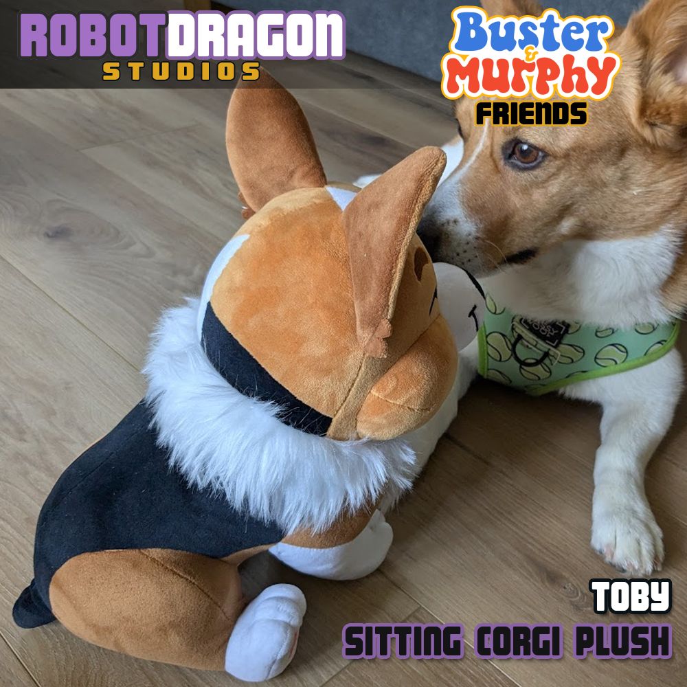 Toby plush from the back