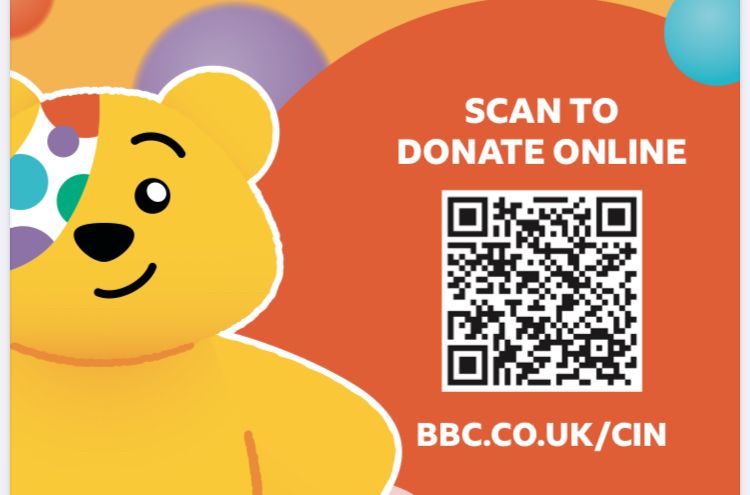 BBC Children In Need Donate for Pudsey QR Code 