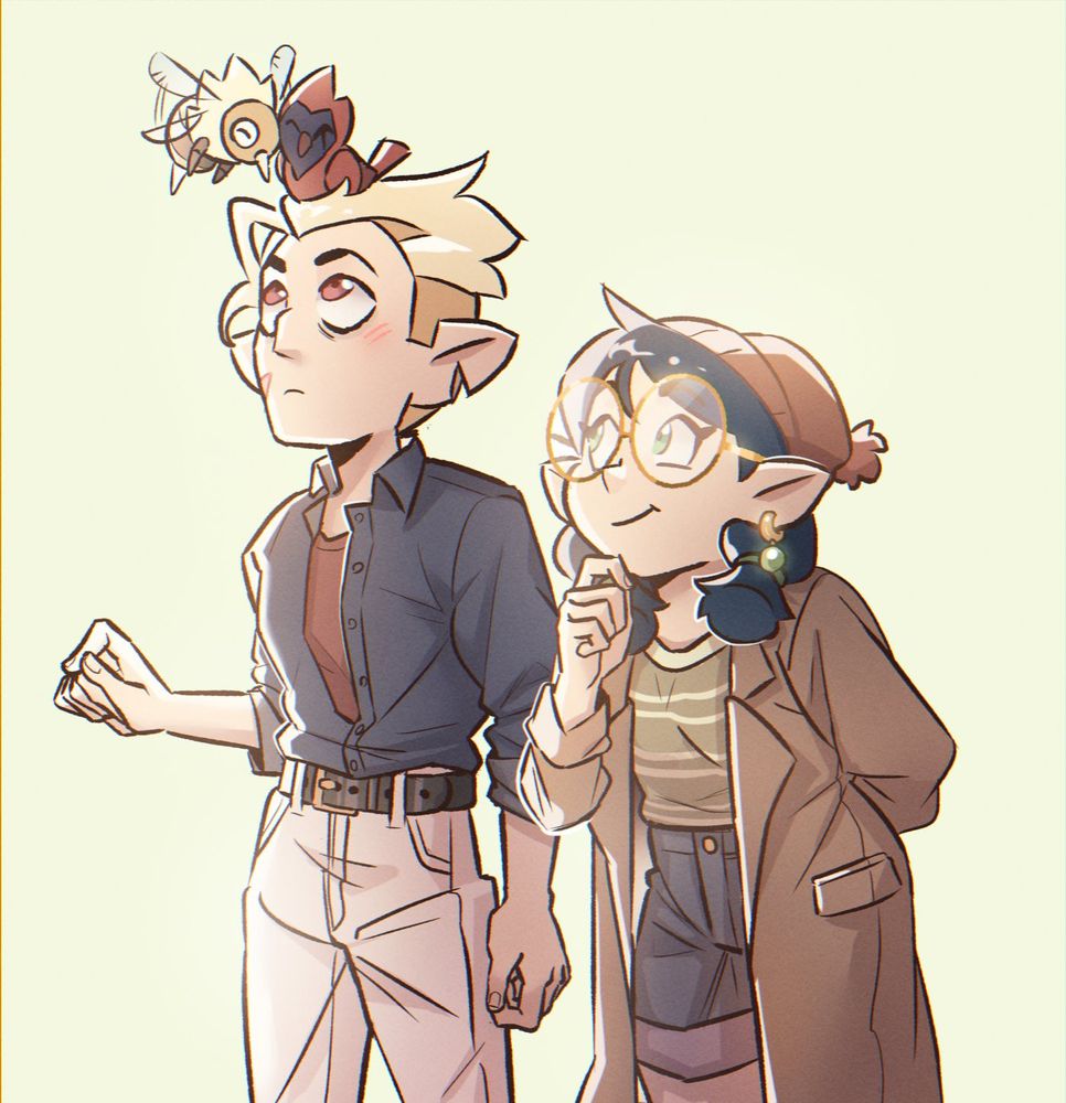 Hunter and Willow dating in the human world, their palisman together on Hunter's head.