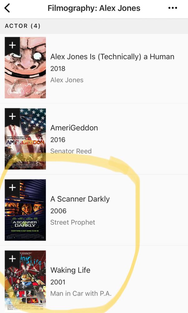 IMDB actor credit for Alex Jones shows he was in two of Richard Linklater’s early films