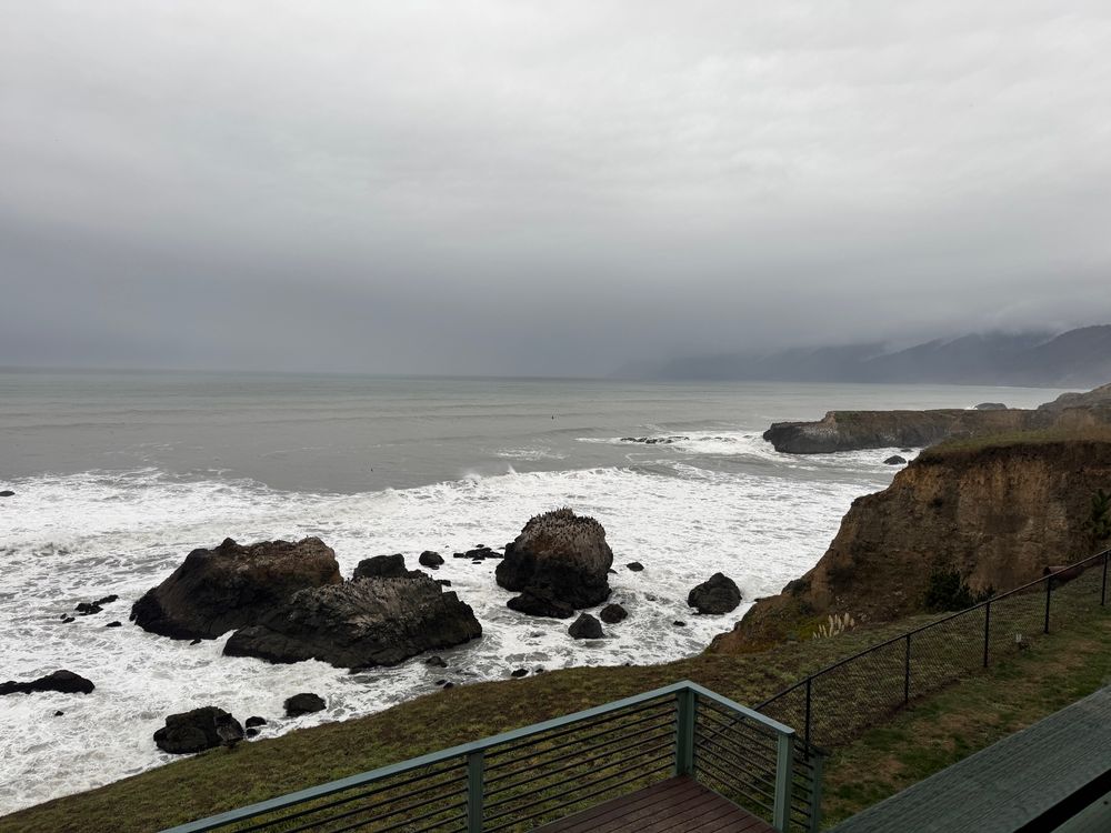 Pacific Ocean on a rainy day