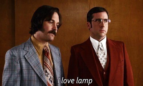 screenshot from anchorman "i love lamp"