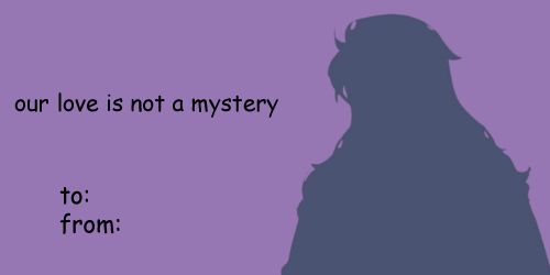 comic sans meme valentine of Victor that says "our love is not a mystery" 