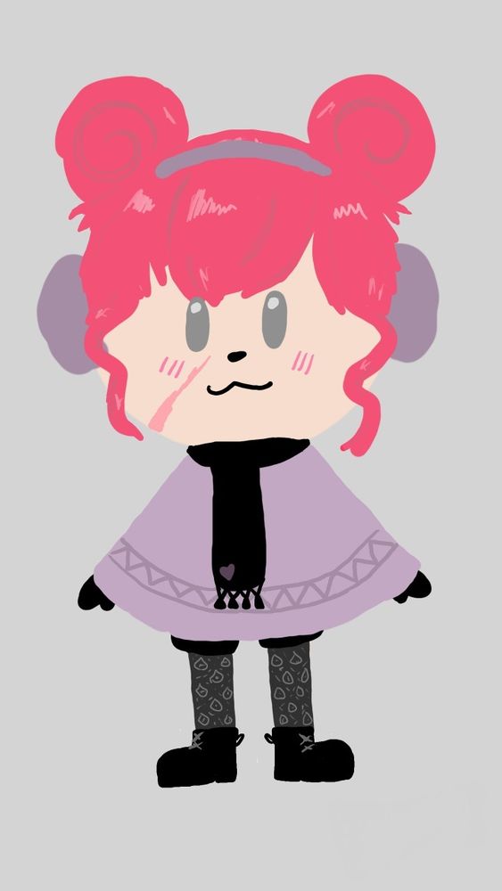 Marie in winter clothes. Her leggings are supposed to be damask but I ain't doing all that on the switch. 