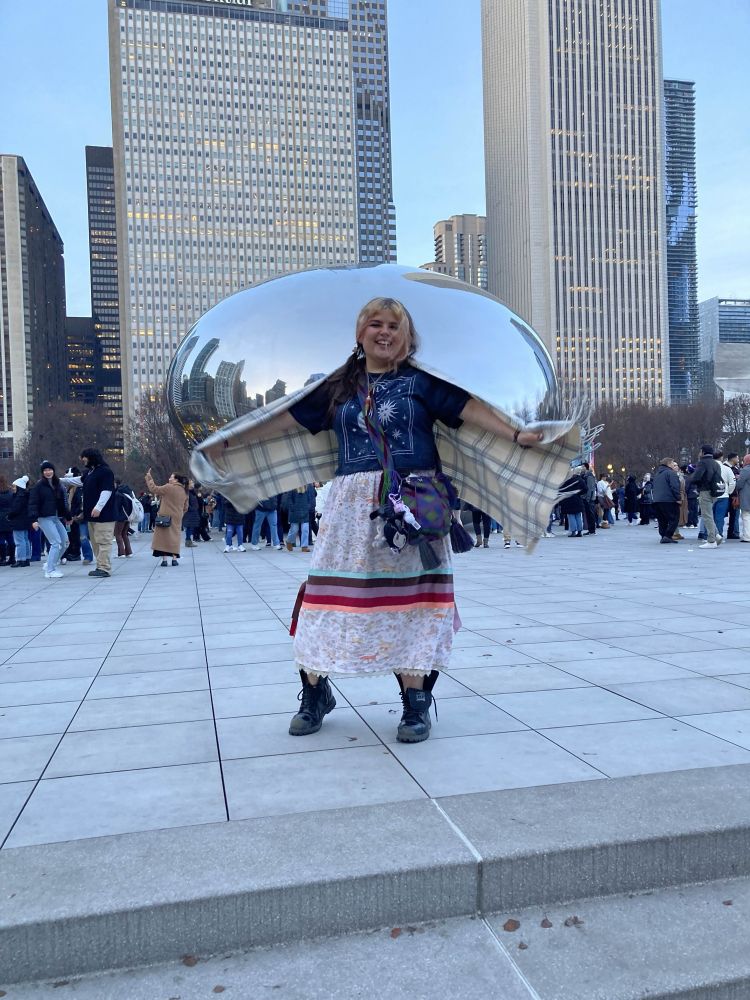 Dancing near the cloud gate at millennium park.