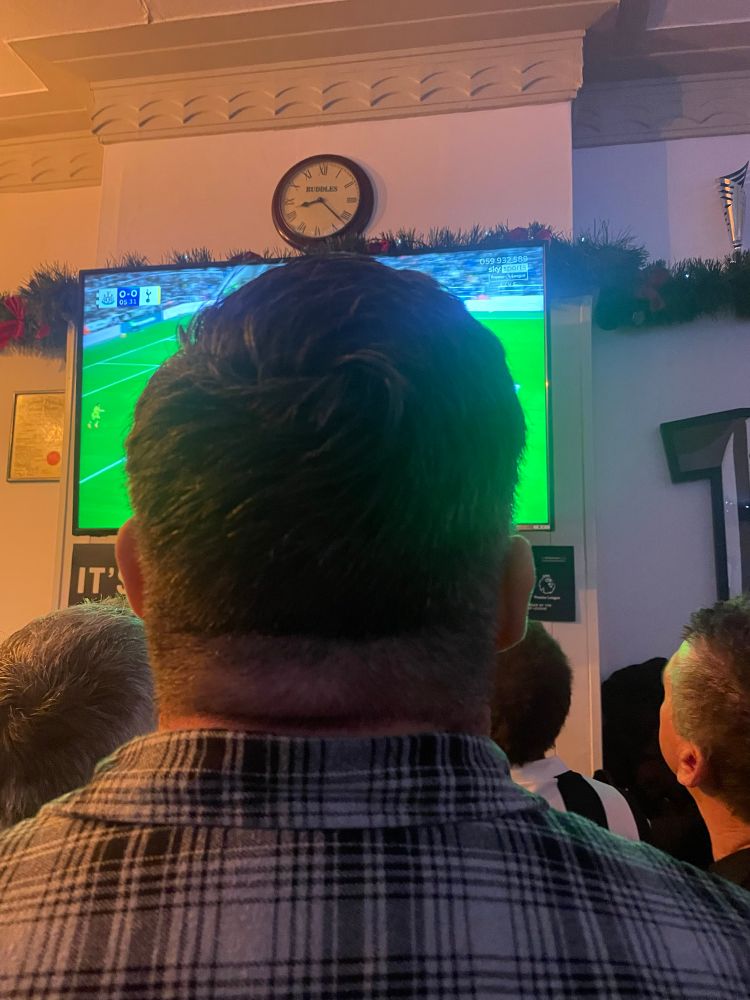 A massive heed in the way of the telly.