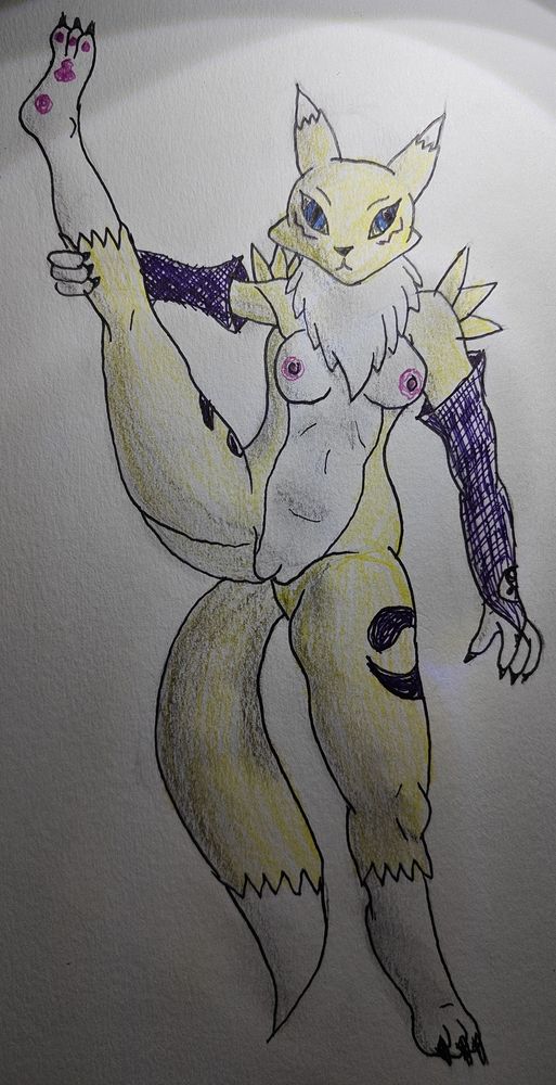 Renamon doing standing splits
