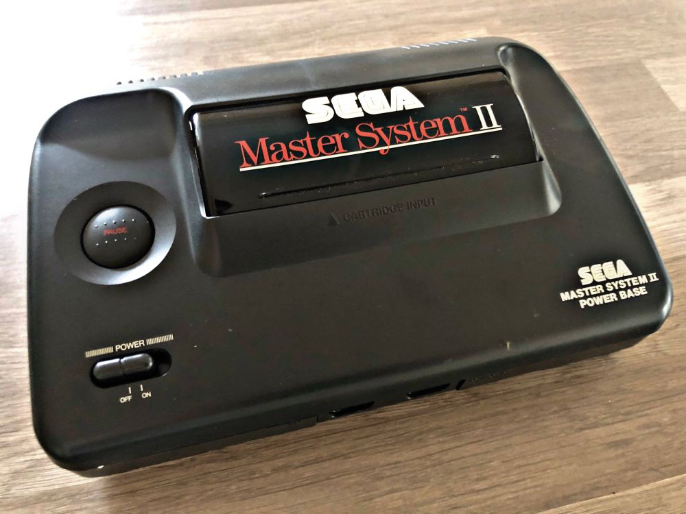 Image of the Sega Master System II videogame console.